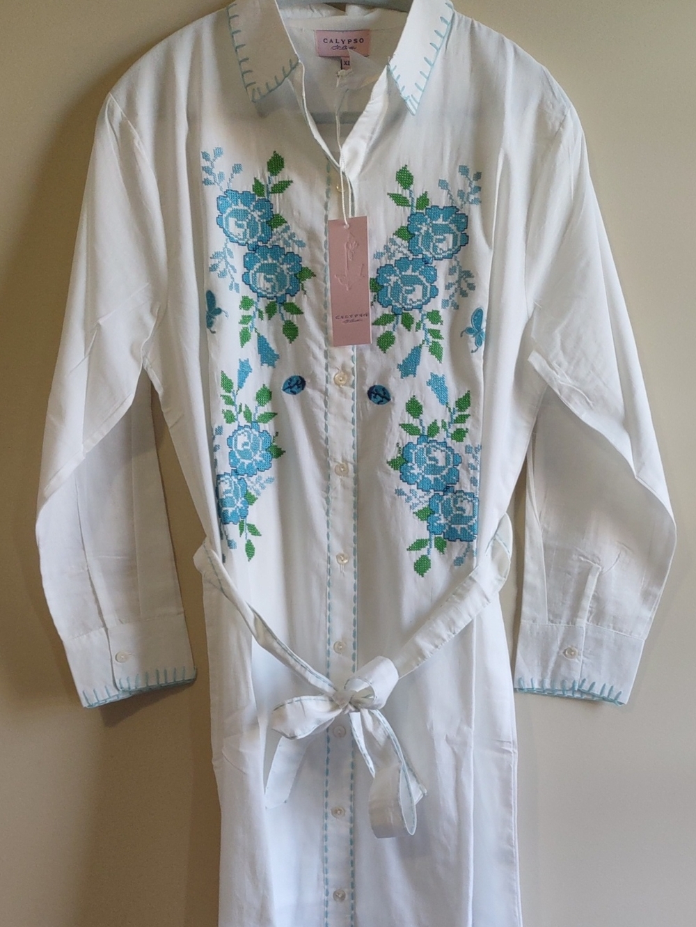 NWT Calypso St. Barth Embroidered Tunic Shirt Dress XL